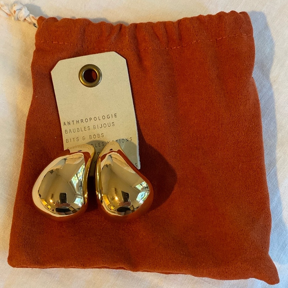 NWT Anthropologie 14k gold plated drop earrings